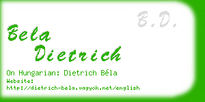 bela dietrich business card